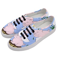 Go Vegan - Cute Pig Women s Classic Low Top Sneakers by Valentinaart