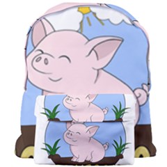 Go Vegan - Cute Pig Giant Full Print Backpack by Valentinaart