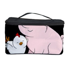 Go Vegan - Cute Pig And Chicken Cosmetic Storage Case by Valentinaart