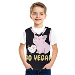 Go Vegan - Cute Pig And Chicken Kids  Sportswear by Valentinaart