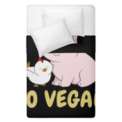 Go Vegan - Cute Pig And Chicken Duvet Cover Double Side (single Size) by Valentinaart