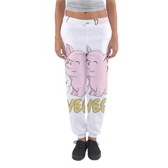 Go Vegan - Cute Pig And Chicken Women s Jogger Sweatpants by Valentinaart