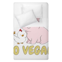 Go Vegan - Cute Pig And Chicken Duvet Cover Double Side (single Size) by Valentinaart