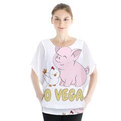 Go Vegan - Cute Pig And Chicken Blouse