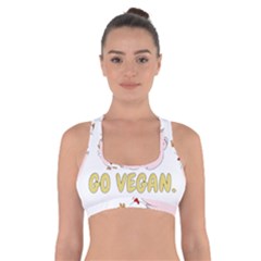 Go Vegan - Cute Pig And Chicken Cross Back Sports Bra by Valentinaart