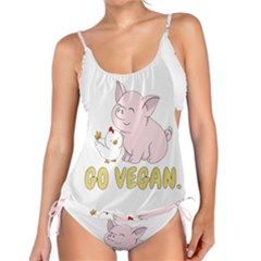 Go Vegan - Cute Pig And Chicken Tankini Set by Valentinaart