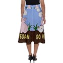 Go Vegan - Cute Pig and Chicken Perfect Length Midi Skirt View2