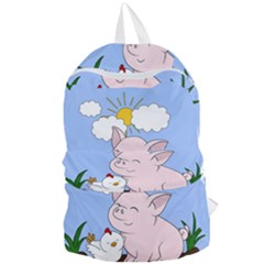 Go Vegan - Cute Pig And Chicken Foldable Lightweight Backpack