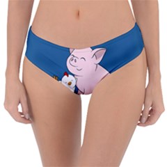 Go Vegan - Cute Pig And Chicken Reversible Classic Bikini Bottoms by Valentinaart