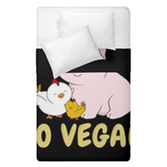 Go Vegan - Cute Pig And Chicken Duvet Cover Double Side (single Size) by Valentinaart