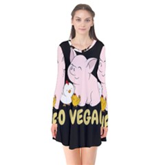 Go Vegan - Cute Pig And Chicken Flare Dress by Valentinaart