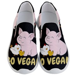 Go Vegan - Cute Pig And Chicken Men s Lightweight Slip Ons