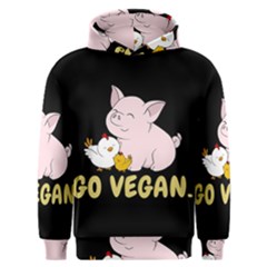 Go Vegan - Cute Pig And Chicken Men s Overhead Hoodie