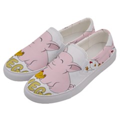 Go Vegan - Cute Pig And Chicken Men s Canvas Slip Ons