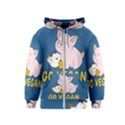 Go Vegan - Cute Pig and Chicken Kids  Zipper Hoodie View1