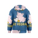 Go Vegan - Cute Pig and Chicken Kids  Zipper Hoodie View2