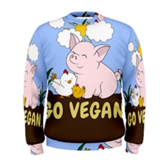 Go Vegan - Cute Pig And Chicken Men s Sweatshirt by Valentinaart