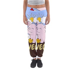 Go Vegan - Cute Pig And Chicken Women s Jogger Sweatpants by Valentinaart