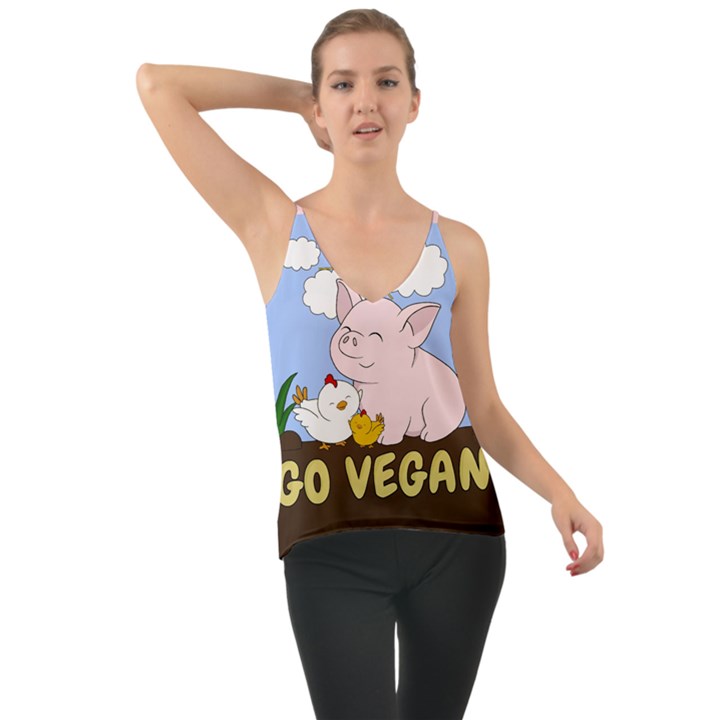 Go Vegan - Cute Pig and Chicken Cami