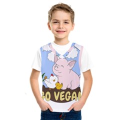 Go Vegan - Cute Pig And Chicken Kids  Sportswear by Valentinaart