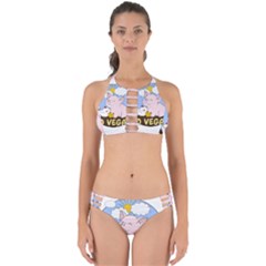 Go Vegan - Cute Pig And Chicken Perfectly Cut Out Bikini Set