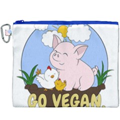 Go Vegan - Cute Pig And Chicken Canvas Cosmetic Bag (xxxl)