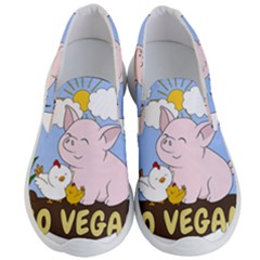 Go Vegan - Cute Pig And Chicken Men s Lightweight Slip Ons by Valentinaart