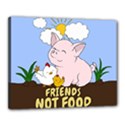 Friends Not Food - Cute Pig and Chicken Canvas 20  x 16  View1