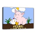 Friends Not Food - Cute Pig and Chicken Canvas 18  x 12  View1