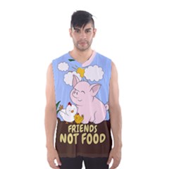 Friends Not Food - Cute Pig And Chicken Men s Basketball Tank Top by Valentinaart