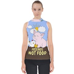 Friends Not Food - Cute Pig And Chicken Shell Top by Valentinaart