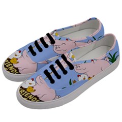 Friends Not Food - Cute Pig And Chicken Men s Classic Low Top Sneakers by Valentinaart