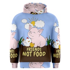 Friends Not Food - Cute Pig And Chicken Men s Overhead Hoodie by Valentinaart