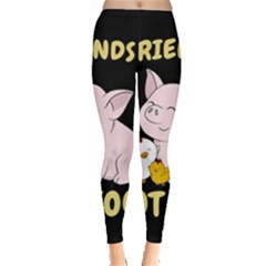 Friends Not Food - Cute Pig And Chicken Leggings  by Valentinaart