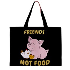 Friends Not Food - Cute Pig And Chicken Zipper Mini Tote Bag by Valentinaart