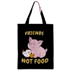 Friends Not Food - Cute Pig And Chicken Zipper Classic Tote Bag by Valentinaart