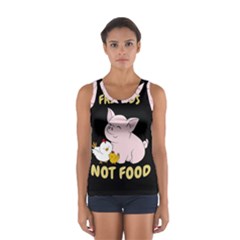 Friends Not Food - Cute Pig And Chicken Sport Tank Top  by Valentinaart