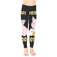 Friends Not Food - Cute Pig And Chicken Kids  Legging by Valentinaart