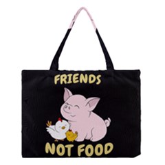 Friends Not Food - Cute Pig And Chicken Medium Tote Bag by Valentinaart