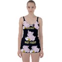 Friends Not Food - Cute Pig and Chicken Tie Front Two Piece Tankini View1