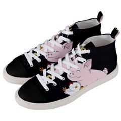 Friends Not Food - Cute Pig And Chicken Men s Mid-top Canvas Sneakers