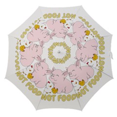 Friends Not Food - Cute Pig and Chicken Straight Umbrellas