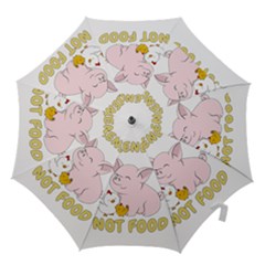 Friends Not Food - Cute Pig and Chicken Hook Handle Umbrellas (Small)