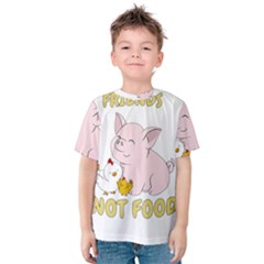 Friends Not Food - Cute Pig and Chicken Kids  Cotton Tee