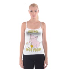 Friends Not Food - Cute Pig and Chicken Spaghetti Strap Top