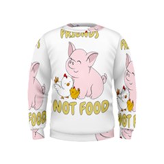 Friends Not Food - Cute Pig And Chicken Kids  Sweatshirt by Valentinaart