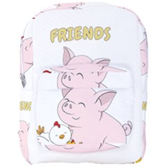 Friends Not Food - Cute Pig and Chicken Full Print Backpack