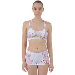 Friends Not Food - Cute Pig and Chicken Women s Sports Set