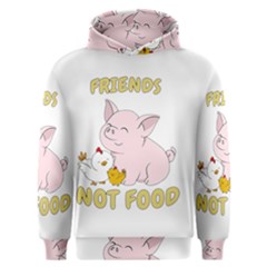 Friends Not Food - Cute Pig and Chicken Men s Overhead Hoodie