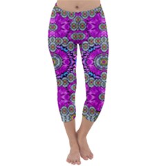 Spring Time In Colors And Decorative Fantasy Bloom Capri Winter Leggings  by pepitasart